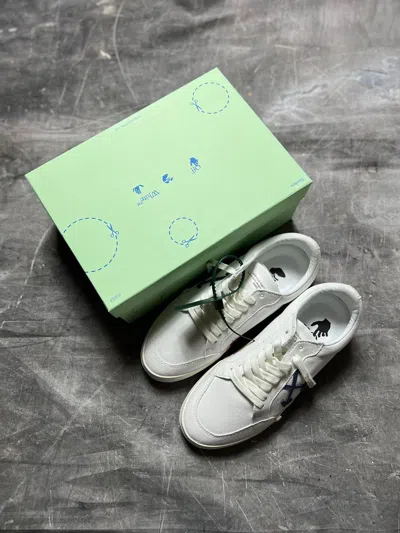 Pre-owned Off-white Vulc Low White Blue Gray Canvas Sneakers