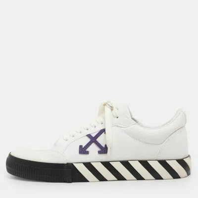 Pre-owned Off-white Off White Vulc Size 44 White Canvas Low Top Sneakers