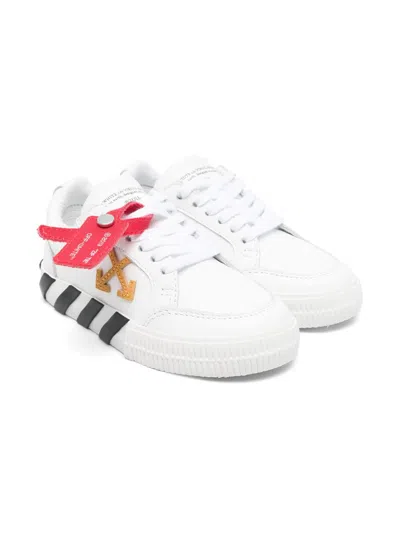 OFF-WHITE VULCANISED-LEATHER SNEAKERS