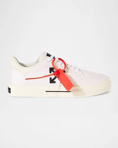 OFF-WHITE VULCANIZED CANVAS BICOLOR LOW-TOP SNEAKERS