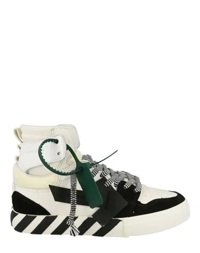 Off-white Vulcanized Canvas High-top Sneakers Man Sneakers Multicolored Size 9 Calfskin, Polyester In Fantasy