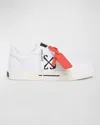 Off-white Low Canvas Vulcanized Sneakers In White Black
