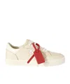 Off-white Vulcanized Contrasting-tag Canvas Sneakers In White
