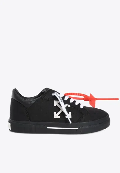 Off-white Vulcanized Lace-up Sneakers In Black