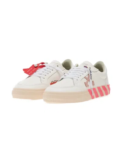 Off-white Kids' Vulcanized Leather Sneakers In White