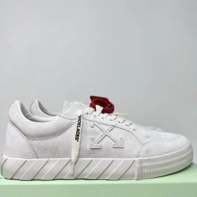 Pre-owned Off-white Vulcanized Low Top Men's Suede Sneakers Size 11 Us/ 44 Eu White