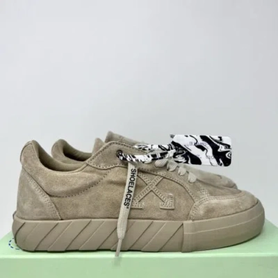 Pre-owned Off-white Vulcanized Low Top Men's Suede Sneakers Size 6 Us/ 39 Eu Beige In Brown