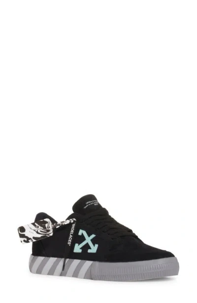 Off-white Vulcanized Low Top Sneaker In Black/turquoise