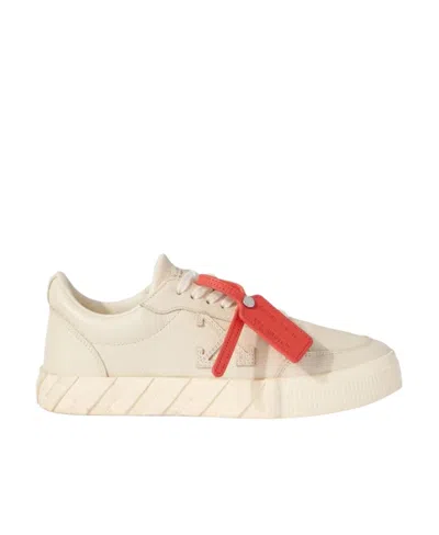 Off-white Vulcanized Low-top Sneakers In Beige