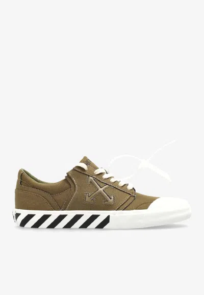 Off-white Vulcanized Low-top Sneakers With Logo In Brown
