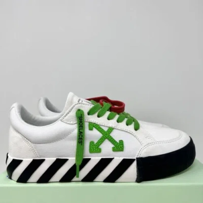 Pre-owned Off-white Vulcanized Men's Sneakers Size 40 Eu / 7 Us White Black Green