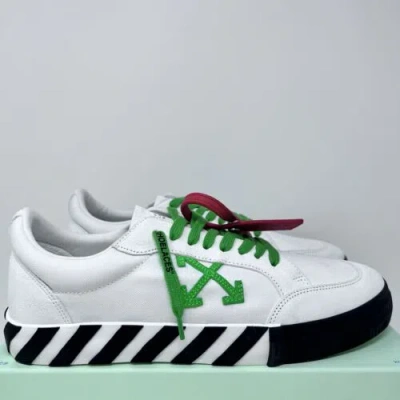 Pre-owned Off-white Vulcanized Men's Sneakers Size 46 Eu / 13 Us White Black Green