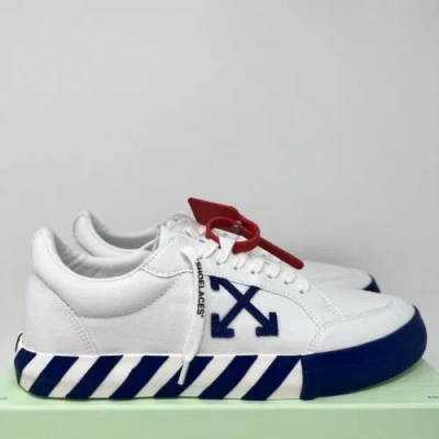 Pre-owned Off-white Vulcanized Men's Sneakers Size 46 Eu / 13 Us White Navy Blue