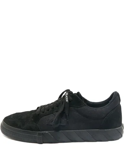 Pre-owned Off-white Vulcanized Suede Low-top Sneakers In Black