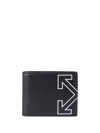 Off-white Heritage Logo Leather Wallet In Black