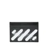 Off-white Diagonal Spray Stripe Cardholder In Black
