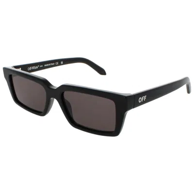 Off-white Warren Dark Grey Rectangular Unisex Sunglasses Oeri13a 1007 54 In Black