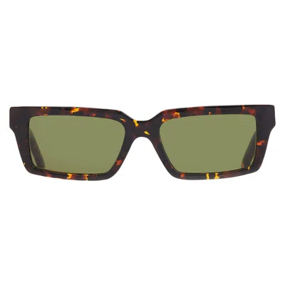 Off-white Warren Green Rectangular Unisex Sunglasses Oeri13a 6055 54 In Red
