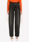 Off-white Black Washed Balloon Jeans In Black