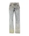 Off-white Washed Denim Straight-leg Jeans In Gray