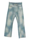 Off-white Blue Diagonal Raw Patch 90s Skate Jeans In Blue