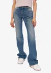 Off-white Washed Flared Jeans In Blue
