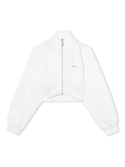 Off-white Water Arrow Crop Zipup In White