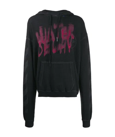 Off-white Water Delay Hooded Hoodie In Black