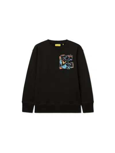 Off-white Kids' Watercolor Arrow Sweatshirt In Black