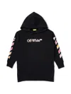 Off-white Watercolor Hoodie Dress In Black