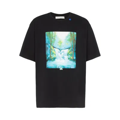 Pre-owned Off-white Waterfall Short Sleeve Over Tee 'black / Multicolor'