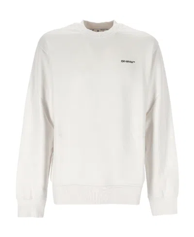 Off-white Wave Diag-stripe Cotton Sweatshirt In White