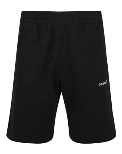 Off-white Wave Diag Sweatshorts Man Shorts & Bermuda Shorts Black Size M Cotton