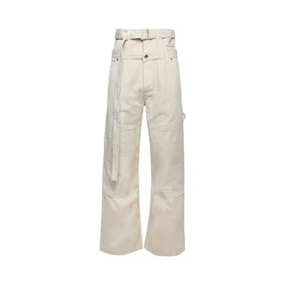 Pre-owned Off-white Wave Off Canvas Double Over Pants 'new Beige' | Cream | Men's Size M