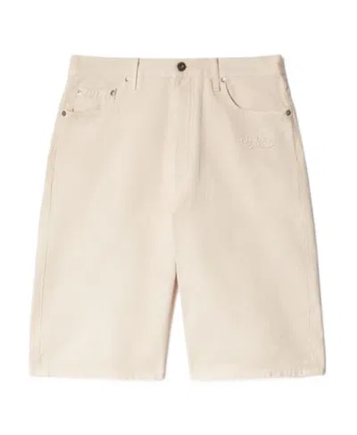 Off-white Wave Off Canvas Shorts In Nude