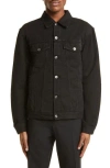 Off-white Off White Canvas Jacket With Logo Embroidery In Brown