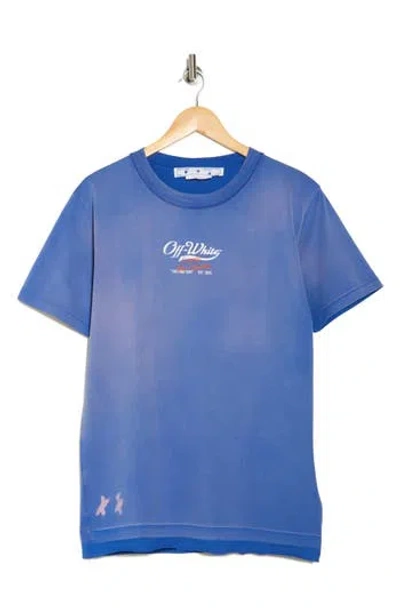 Off-white Wave Off Raw Slim Script Logo Cotton Graphic T-shirt In Purple