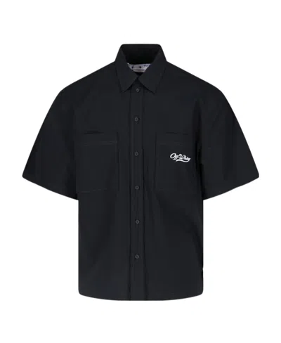 Off-white Wave Off Summer Shirt In Black - Wh