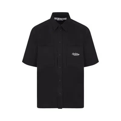 Pre-owned Off-white Wave Off Summer Short-sleeve Shirt 'black/white'