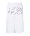Off-white Wave Outl Diagonal Mesh Shorts In White