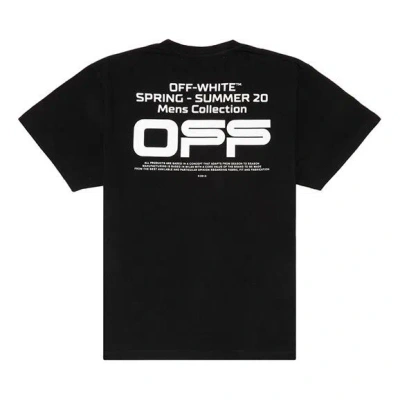 Off-white Wavy Line White T-shirt Printing Short Sleeve Loose Fit Black