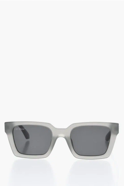 Off-white Wayfarer Palermo Sunglasses With See Through Frame In Gray