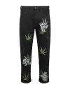 OFF-WHITE OFF-WHITE WEED SKATE FIT JEANS MAN JEANS BLACK SIZE 33 COTTON