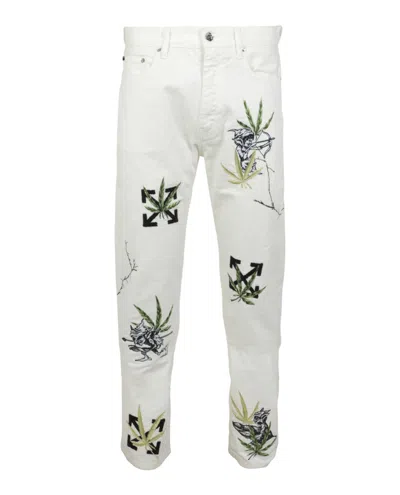 Off-white Weed Skate Fit Jeans In White