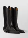 Off-white Western Style Boots Cuban Heel