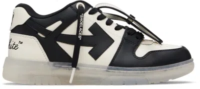 Off-white White & Black Out Of Office Calf Leather Sneakers In Multi