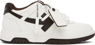 OFF-WHITE WHITE & BROWN OUT OF OFFICE SNEAKERS