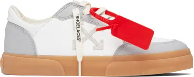 Off-white White & Gray New Low Vulcanized Leather Sneakers In White - Light
