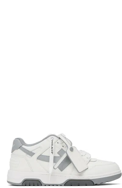 OFF-WHITE WHITE & GRAY OUT OF OFFICE SNEAKERS
