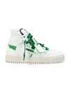 OFF-WHITE WHITE AND GREEN HIGH TOP SNEAKERS FOR MEN
